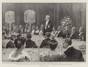 パリの英国商工会議所の宴、演説を行うエドマンドモンソン卿 作： William Bengough